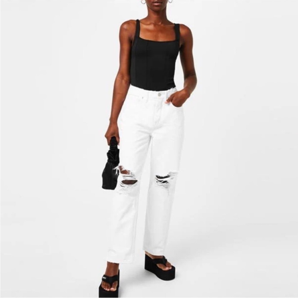 Good American- NWT 90’s Duster White Jeans 25